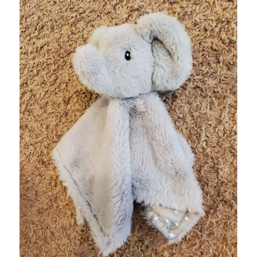 Parents Choice Grey Elephant Satin Polka Dot Security Blanket Plush‎ Baby Toy